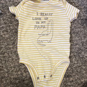 Yellow Striped Baby Onesie